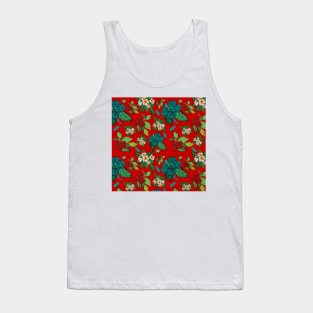 Christmas Australian Hibiscus and Frangipanni Flowers Tank Top